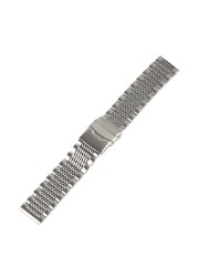 20/22/24mm Black/Silver Soild Stainless Steel Watchband Men Watches Metal Straps Watch Bracelet Replacement Watch Band Luxury