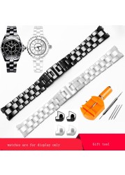 YOPO High Quality Pearl Ceramic Watches 16mm 19mm Black White Wristband for J12 Female and Male Fashion Watch Chain Gift Tool