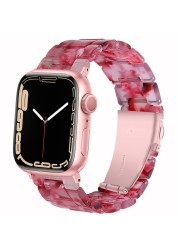 Resin strap for apple watch 7 band 41mm 45mm 44mm 40mm 42mm/38mm korea smartwatch ring bracelet for iwatch series 6 se 5 4 3