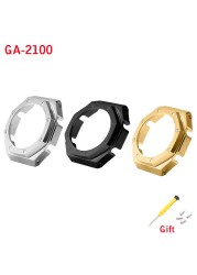 Watch accessories suitable for Casio GA-2100/2110 watch straps for men women's metal 316 stainless steel case stainless steel