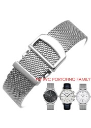 Milanese Stainless Steel Watch Band For IWC PORTUGIESER PORTUGIESER Metal Bracelet Watch Band Mesh Watch Band 20mm22mm Wristband Accessories