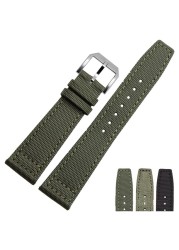 20mm 21mm 22mm Nylon Canvas Fabric Watch Band For IWC Pilot Neurological Time Zone Top Gun Strap Green Black Watch Straps Straps