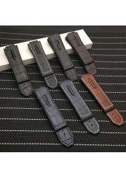 29*19mm Black Blue Brown Real Cow Leather With Silicone Watchband Watch Band For Hublot Strap For King Power Series Hub Logo On