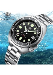 SD1970 Steeldive العلامة التجارية 44MM الرجال NH35 الغوص ووتش مع مدي السيراميك