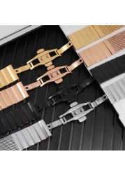 Stainless Steel Watch Strap Luxury Metal Watchband Watch Band Accessories Milanese Mesh Solid Bracelet 18mm 20mm 22mm 24mm