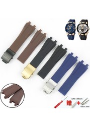 Men's silicone watch strap, silicone watch accessories, folding clasp, double pressure, 26mm, Athena, Ulysse, Nardin