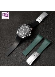 Rubber Silicone Watchband 20mm 21mm for Submarine Daytona Deep Sea Oysterflex Rolex Watchband Band GMT Watchband