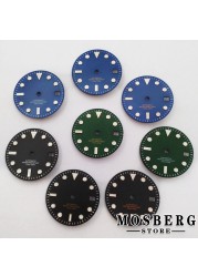 29mm sterile black green blue watch dial with date window for NH35 NH35A automatic movement accessories parts