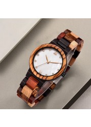 Kunhuang Ladies Watch Top Fashion New Wooden Quartz Watch Japan Movement Business Watch Great Gift Wood Boxmontre Femme