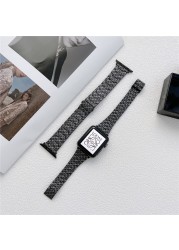 Carbon Fiber Strap for Apple Watch Band 45mm 44mm 42mm 41mm 40mm 38mm Watchband Link Bracelet Strap iWatch Series 5 4 3 6 SE 7