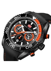 Men's Watches Top Brand Luxury Quartz Waterproof Fashion Multifunction Sports Wristwatches Relogio Masculino Black Silicone Strap