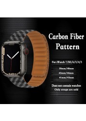 Magnetic Loop Strap for Apple Watch Band 45mm 44mm 40mm 41mm 42mm 38mm Carbon Fiber Pattern Bracelet iWatch Series 3 5 4 SE 6 7