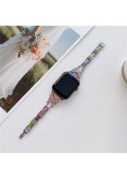 Women Stainless Steel Strap for Apple Watch Band 40mm 41mm 44mm 45mm Slim Metal Link Bracelet Strap iWatch Series se 5 4 6 7 SE