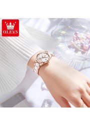 OLEVS Luxury Quartz Women's Watch Japan Movement 30M Waterproof Watch for Women Ceramic Women's Wristwatch Gift for Valentine's Day