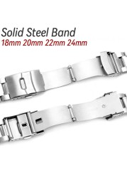 18 20 22 24mm Stainless steel band For Samsung Galaxy Watch4 42 46mm 3 41 45mm no gap bracelet for Huawei Watch Gt 2 soild strap