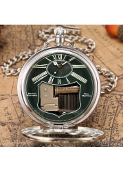 Transparent Glass Musical Pocket Watch Swan Lake Melody Music Watch Antique Pendant Pocket Watch Vintage Quartz Watches Gift