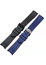 20mm 22mm High Quality Two Colors Croved End Waterproof Rubber Silicone Watches Straps Bands Fit For Watches ROX SUB