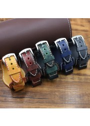 UThai G05 Cowhide Leather Hand Dyed Vintage Watch Rod 20mm22mm24mm Tray Watchband For Huawei Watch