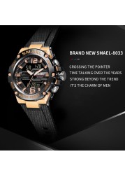 Fashion Men's Watch Sport Watch 50M Waterproof Wristwatches LED Digital Auto Date Stopwatch Alarms 8033 Casual Men's Watches