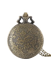 New Classic Bronze Men's Quartz Big Chain Pocket Watch Cat Pattern Unisex Advance Sense Watches Birthday Gift for Boyfriend