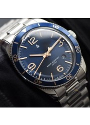 2021 Hot Sale Luxury BR Three Needle Calendar Stainless Steel Blue Face Quartz Watch