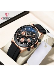 Chronograph Mens Watches Big Dial Silicone Strap Luxury Top Brand Sport Watch for Men Rose Gold Military Casual Male Wristwatch