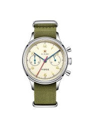 38 Pilots Men's ST19 Chronograph Watch Acrylic/Sapphire Glass 1963 Seagull Movement Male NATO Strap Men Mechanical Wristwatches