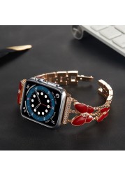 Bling Butterfly Bracelet For Apple Watch 7 Band SE Series 6 5 4 45mm 41mm 44mm 40mm Stainless Steel Strap For iWatch 3 42mm 38mm