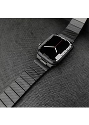 Carbon Fiber Strap + Case for Apple Watch 7 45mm 41mm Lightweight Bracelet Wristband for iWatch 6 54 SE 44mm 42mm 40mm 38mm Korea