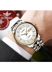 OUPINKE Luxury Brand Men Automatic Mechanical Watches Waterproof Stainless Steel Strap Watches Luxury Sapphire Mirror Male