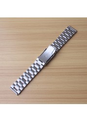 Silver Bracelet Solid Stainless Steel Watch Band Adjustable Metal Strap High Quality Watchband 18mm 20mm 22mm 24mm Mens Womens