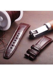 Crocodile Leather Replacement Watchbands for IWC Portuguese Pilot Black Crocodile Grain Watch Band Watch Band 20mm 21mm 22mm