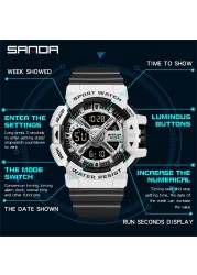 SANDA 2022 Luxury Brand Men Watches Military 50M Waterproof Wristwatch Quartz Watch for Men Clock relogio masculino