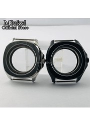 Miuksi 40mm Silver/Black Sapphire Crystal Watch Case Fit NH35 NH36 ETA2824 2836 Miyota8215 821A Mingzhu DG2813 3804 Movements