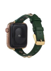 المسامير الفرقة ل أبل سلسلة ساعة 7/6/5/4/3 SE الرياضة حلقة حزام correa iwatch 7 38 مللي متر 40 مللي متر سوار 41/45 مللي متر 44/42 مللي متر حزام جلد