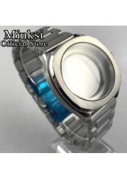 Miuksi 40mm Watch Silver Case Sapphire Crystal Fit NH35 NH36 ETA2824 2836 Miyota 8205 8215 821A Mingzhu DG2813 3804 Movement