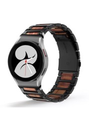 Stainless Steel Wood Strap For Samsung Galaxy Watch 4 Classic 42mm 46mm Metal Bracelet For Samsung Galaxy Watch 4 40mm 44mm Strap