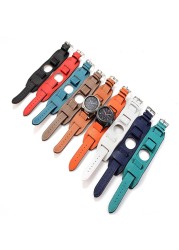 22mm 20mm watch strap for samsung galaxy watch 4 classic 46mm 42mm smart watch genuine leather strap amazfit cuff bracelet