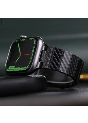 الكربون الألياف حزام ل apple watch 7 6 5 4 SE 45 مللي متر 41 مللي متر 44 مللي متر 40 مللي متر الراقية الذكية الرياضة ووتش الاسوره ل iwatch 3 2 42 مللي متر 38 مللي متر