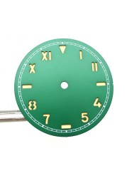 Watch Parts 37mm California Manual Winding Green Watch Literally Aseptic Dial For ETA 6497 ST3600 Luminous Movement