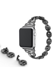 الفاخرة باند لآبل ووتش Series6 5 4 3 2 1 SE الماس الفولاذ المقاوم للصدأ حزام ل IWatch 38 40 مللي متر 42 مللي متر 44 مللي متر أشرطة ساعات يد سوار