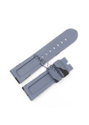 Carlywet 24mm Hot Sale Newest Camo Gray Replacement Waterproof Silicone Rubber Wrist Strap Webbing Belt Without Buckle