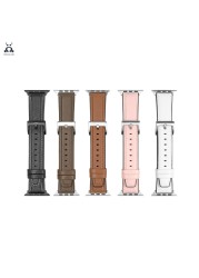 Lebanda Leather Strap for Apple Watch Series 7 6 SE 5 4 3 2 Suitable Leather Back Comfortable Feel Soft Touch for iWatch 41 45mm