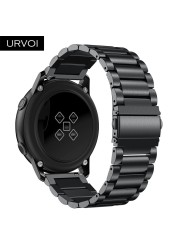 URVOI 3 Rows Band for Galaxy Watch Active Strap Stainless Steel Fold Over Clasp Quick Release Durable Wristwatches 4 Colors 42 46mm