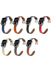 رقيقة جلدية Watchbands ل أبل ووتش سلسلة 7 6 5 4 3 2 SE حزام ل iwatch 38 40 مللي متر 41 مللي متر 42 مللي متر 44 مللي متر 45 مللي متر سوار اكسسوارات