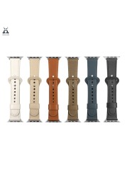 Leather Pin Buckle Strap for Apple Watch Series Strap 7 6 SE 5 4 3 2 Sport Strap Modern Single Loop Design Suitable for iWatch