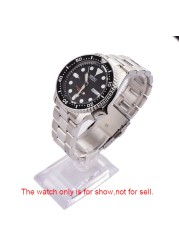 Carly Wet 22mm Solid Silver Curved End Links Replacement Watchband Bracelet Double Push Clasp For Seiko SKX 007