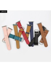 URVOI Band for Apple Watch Series 7 6 SE 5 4 3 Calf Leather Strap for iwatch with Classic Buckle Modern Design GEN.2 41mm 45mm