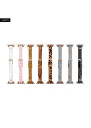 URVOI Band for Apple Watch Series 7 6 SE 5 4 3 2 1 Genuine Leather Strap for iWatch Beads Rose Gold and Slim Modern Stud Design