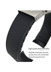 19mm 20mm 21mm Rubber Watch Strap Silicone Watchband Waterproof For Longines Master Conquest HydroConquest L3 Black Accessories